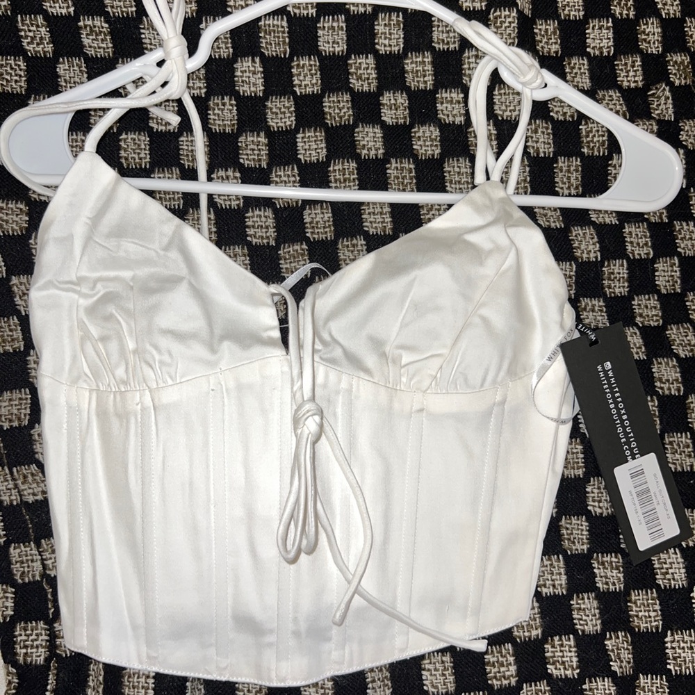 go all out white crop top